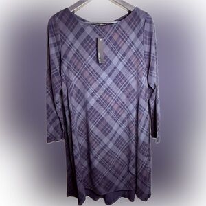 Nally & Millie Plaid Long Sleeve Dress